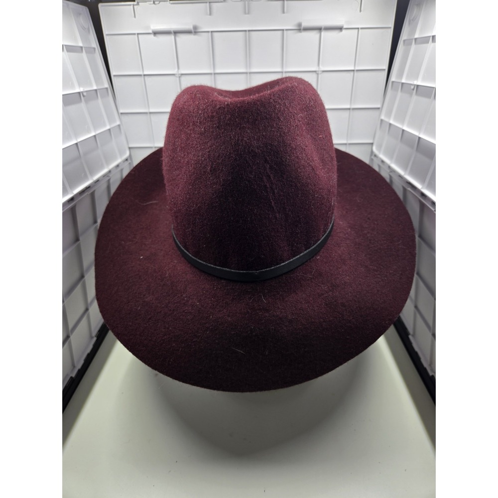 Lucky Brand Western Boho Banded Purple 100% Wool Fedora Hat